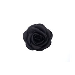 SATIN ROSE HAIR CLAW BLACK