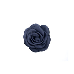 SATIN ROSE HAIR CLAW NAVY BLUE