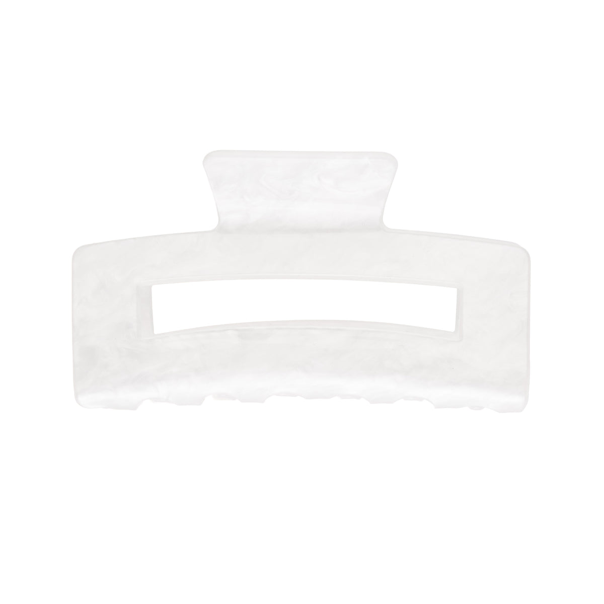 SQUARE HAIR CLAW LARGE BRIGHT WHITE