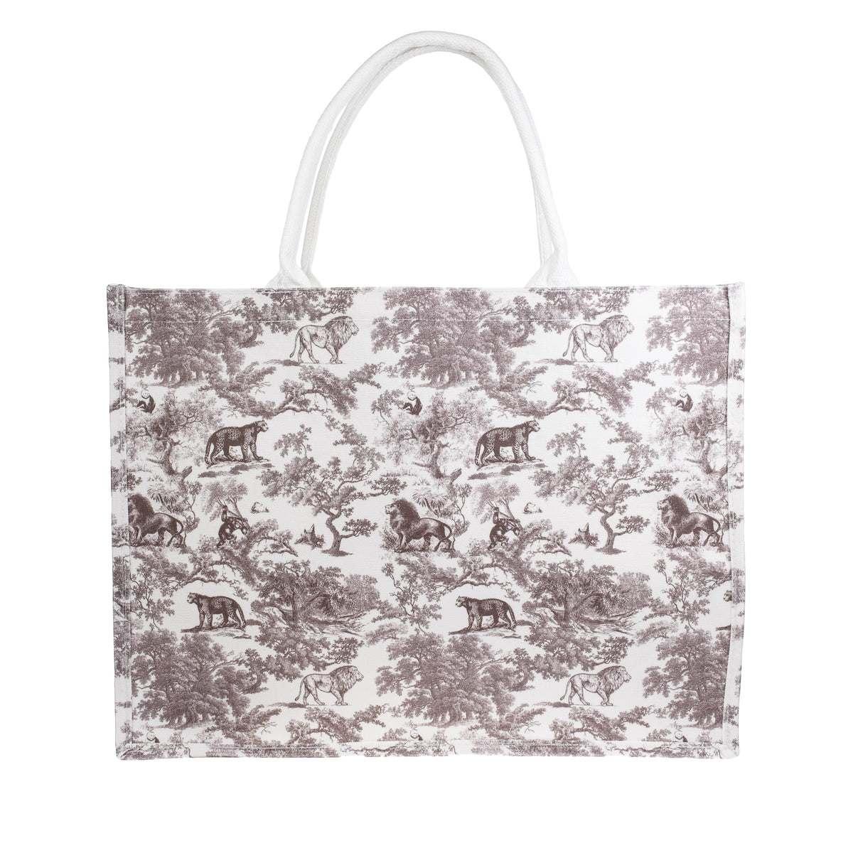 CANVAS TOTE LARGE WARM TAUPE SAVANNAH PATTERN