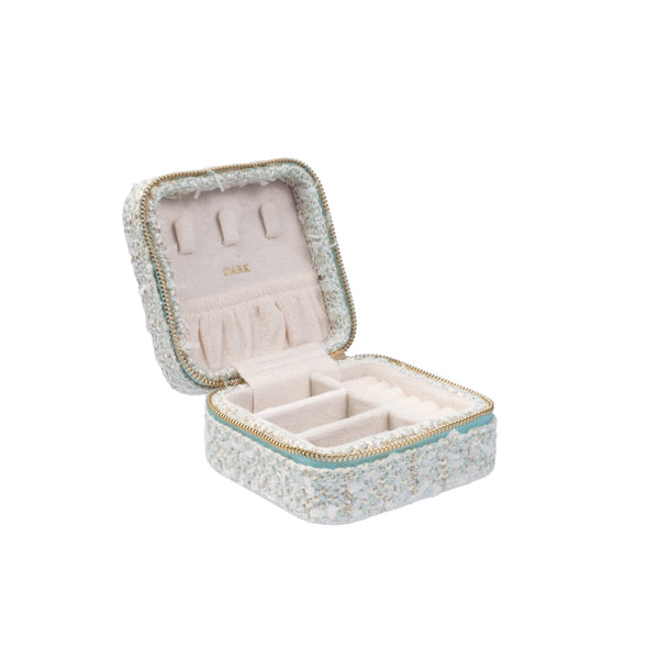 TWEED JEWELLERY BOX MINI TEAL