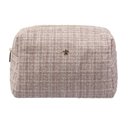 TWEED MAKE-UP POUCH LARGE WARM TAUPE