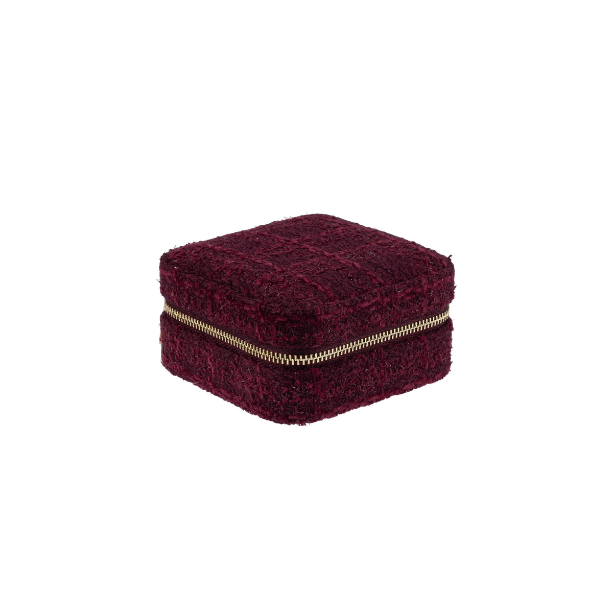 TWEED JEWELLERY BOX MINI BORDEAUX