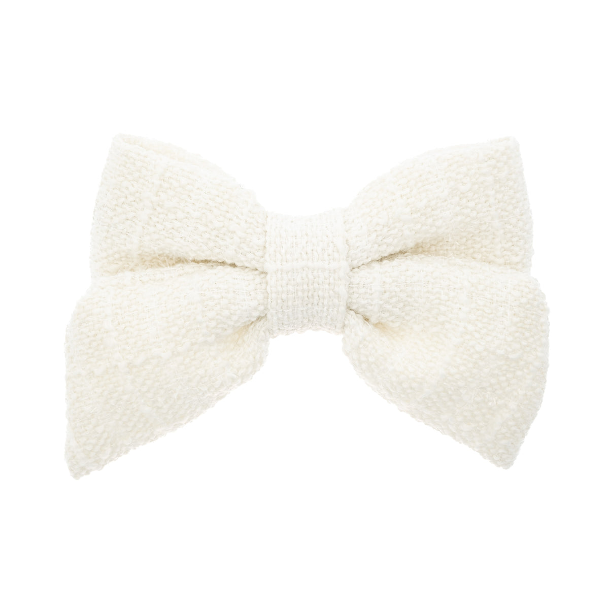TWEED BOW HAIR CLIP OFF WHITE TWEED BOW HAIR CLIP OFF WHITE