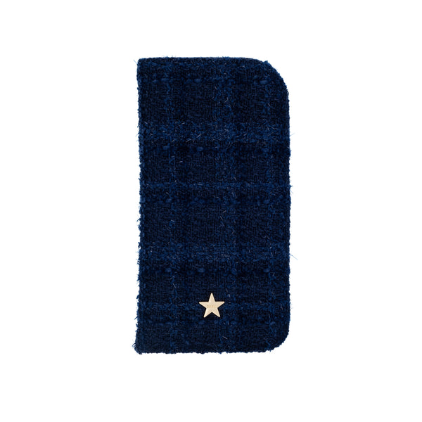 TWEED EYEWEAR CASE DARK NAVY BLUE