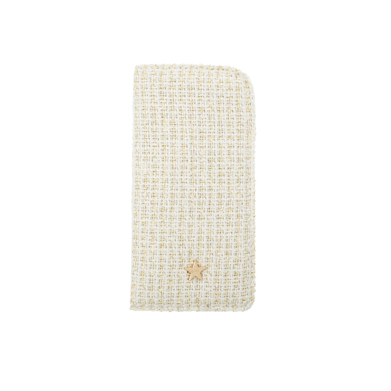 TWEED EYEWEAR CASE OFF WHITE W/GOLD