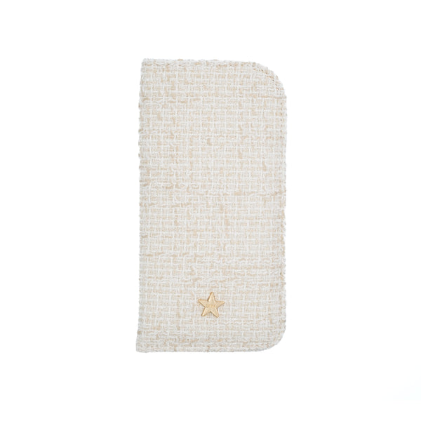 TWEED EYEWEAR CASE OFF WHITE W/SAND