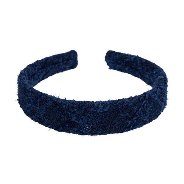TWEED HAIR BAND DARK NAVY BLUE