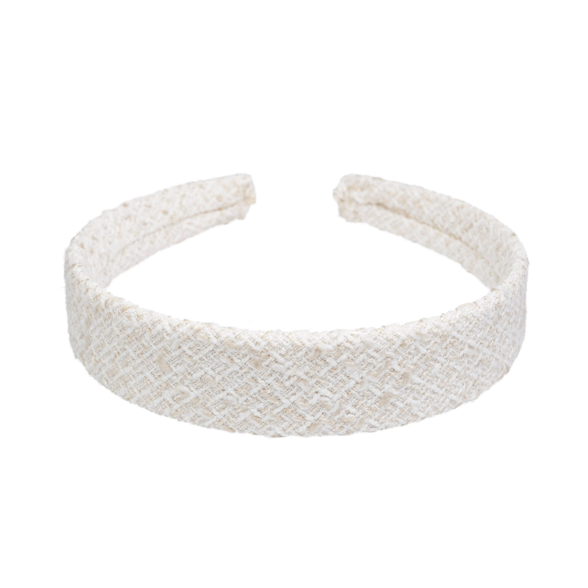 TWEED HAIR BAND OFF WHITE W/SAND