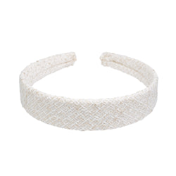 TWEED HAIR BAND OFF WHITE W/SAND
