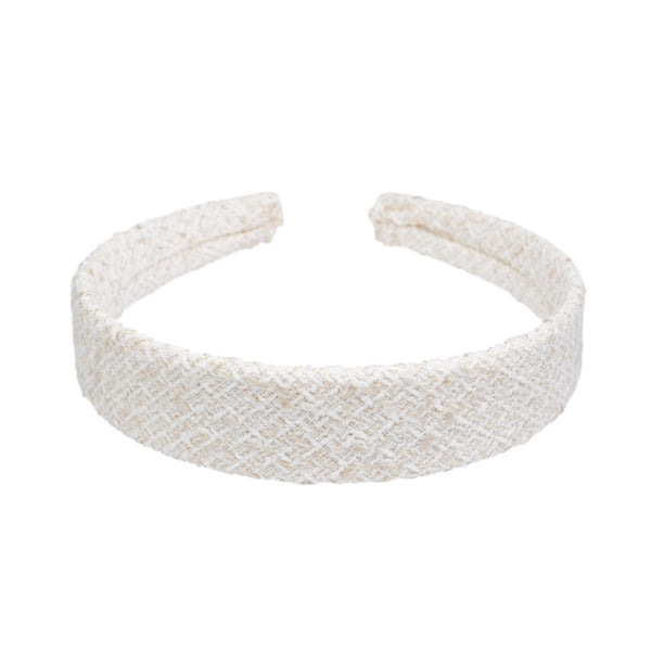 TWEED HAIR BAND OFF WHITE W/SAND