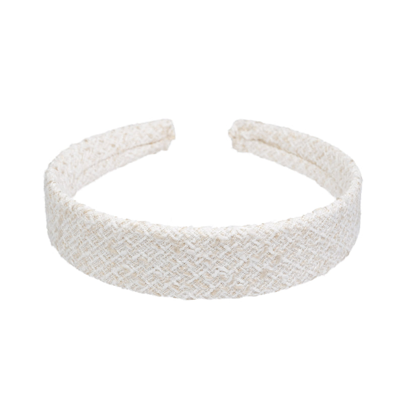 TWEED HAIR BAND OFF WHITE W/SAND