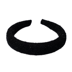 TWEED HAIR BAND BROAD BLACK