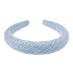 TWEED HAIR BAND BROAD COOL BLUE