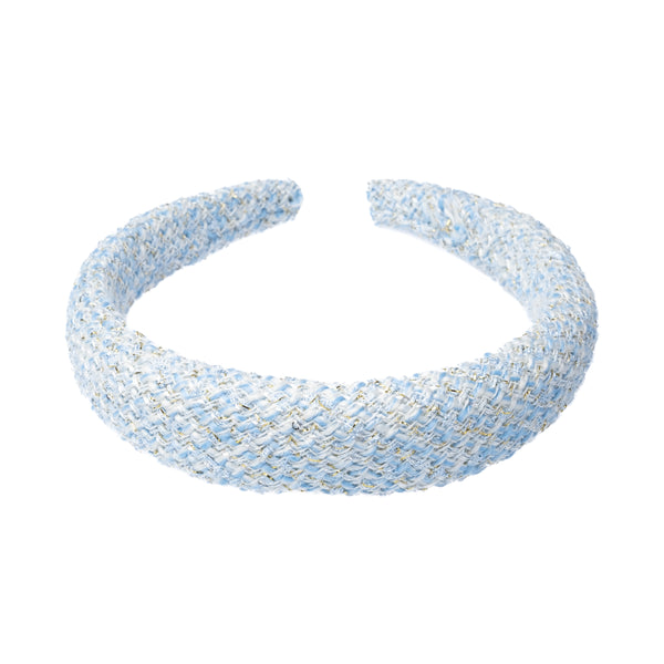 TWEED HAIR BAND BROAD LIGHT BLUE