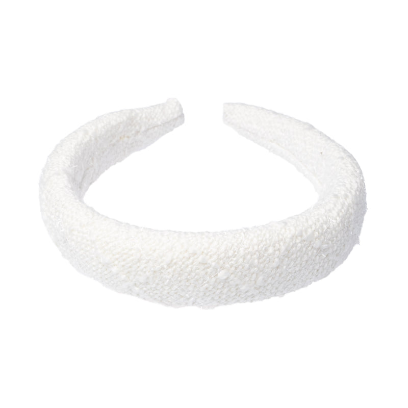 TWEED HAIR BAND BROAD OFF WHITE