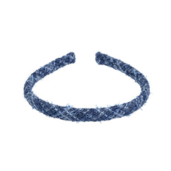 TWEED HAIR BAND THIN GRISALLE BLUE