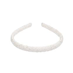TWEED HAIR BAND THIN OFF WHITE W/SAND