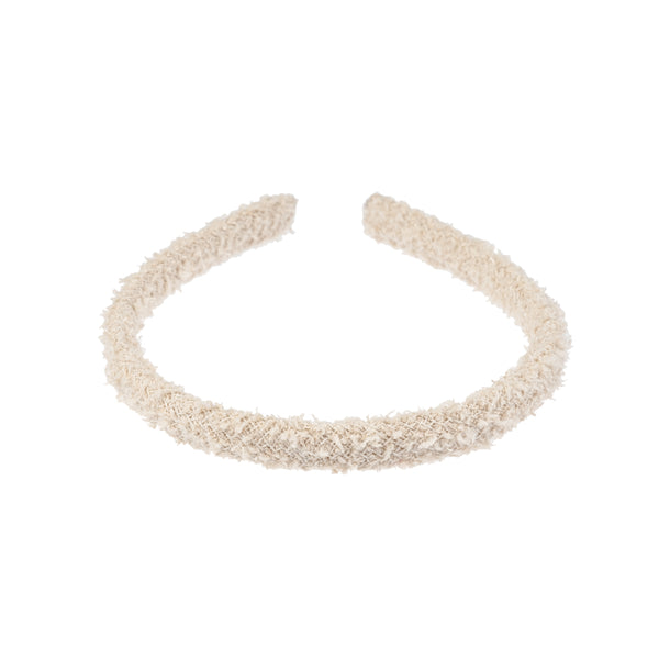 TWEED HAIR BAND THIN SAND
