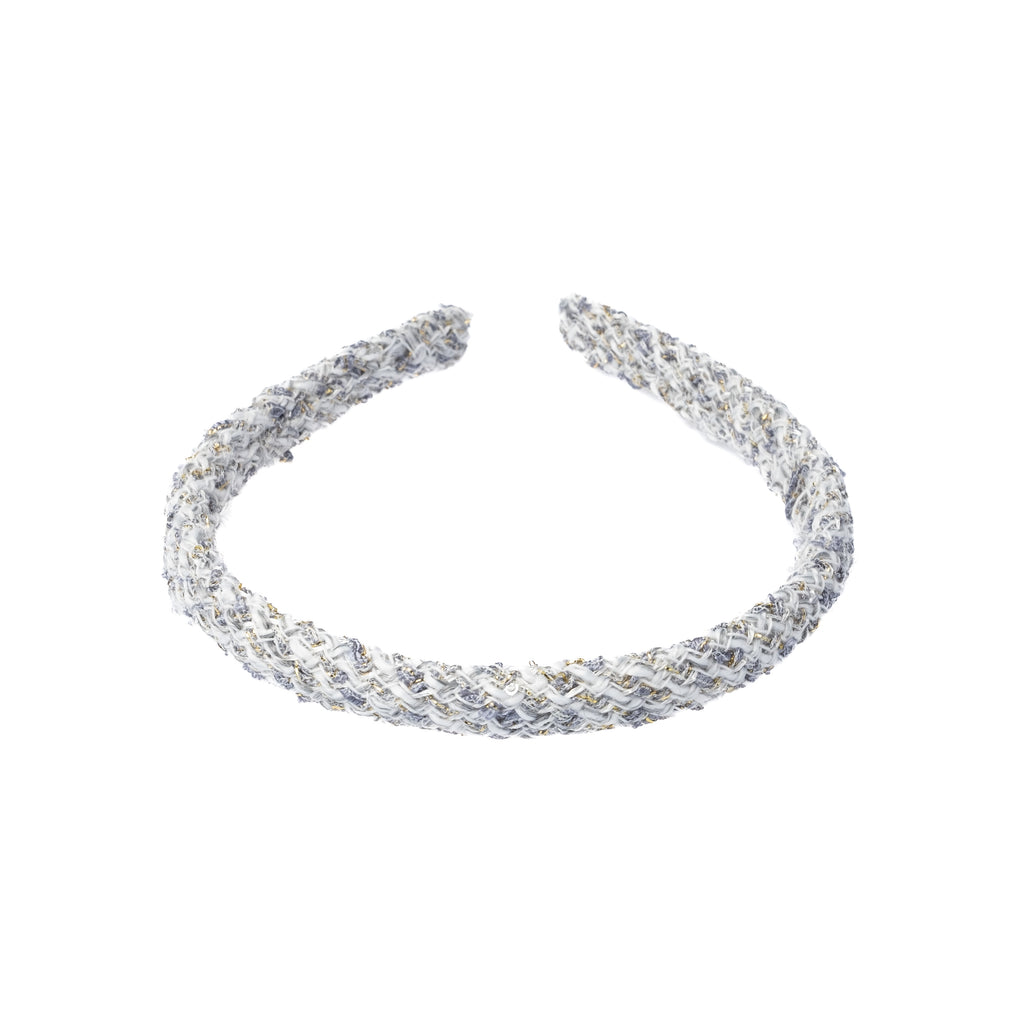 TWEED HAIR BAND THIN STEEL BLUE TWEED HAIR BAND THIN STEEL BLUE
