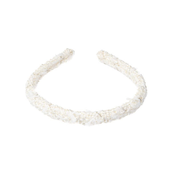 TWEED HAIR BAND BROAD VANILLA TWEED HAIR BAND BROAD VANILLA