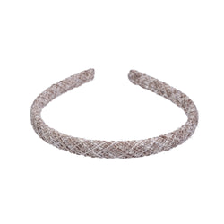 TWEED HAIR BAND THIN WARM TAUPE