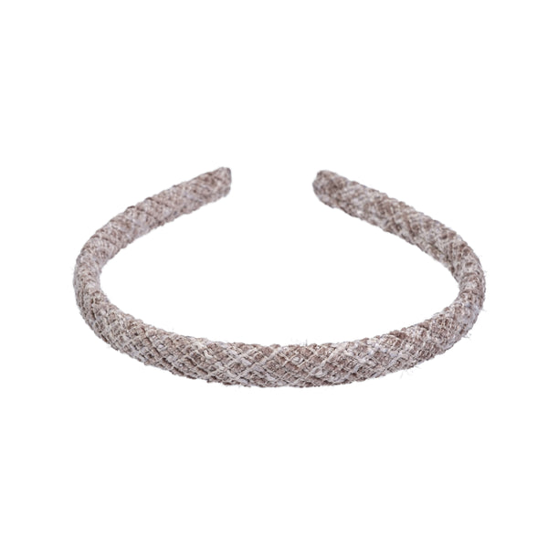 TWEED HAIR BAND THIN WARM TAUPE