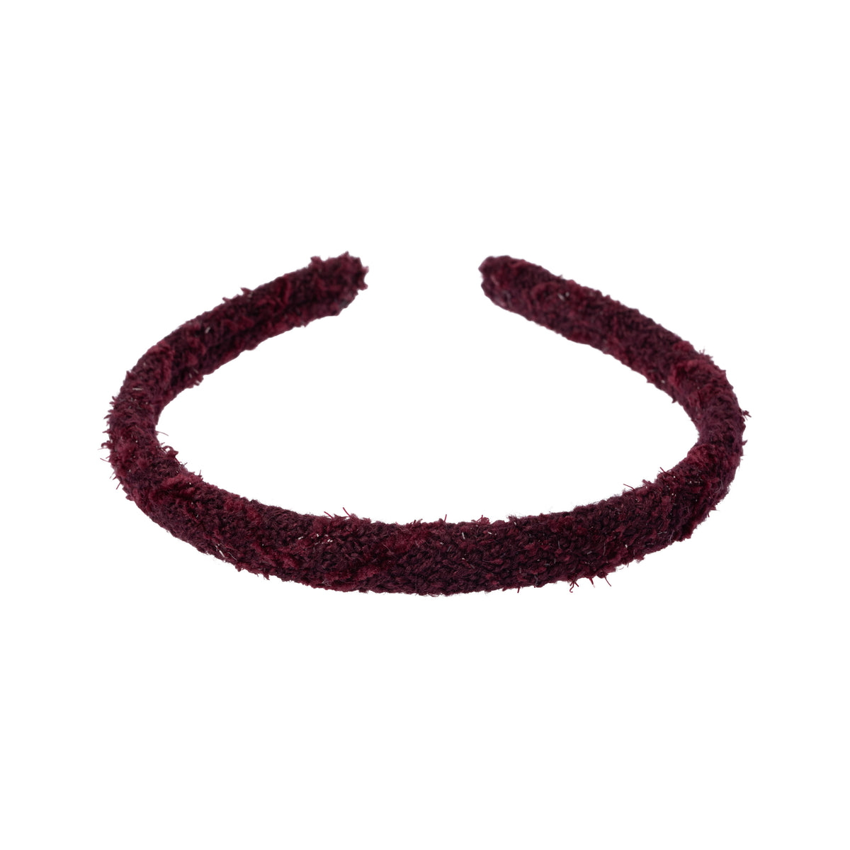 TWEED HAIR BAND THIN BORDEAUX