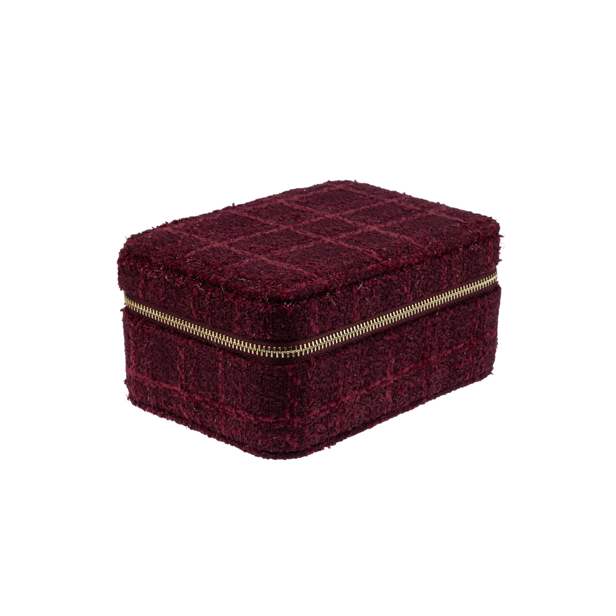 TWEED JEWELLERY BOX BORDEAUX