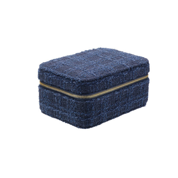 TWEED JEWELLERY BOX DARK NAVY BLUE