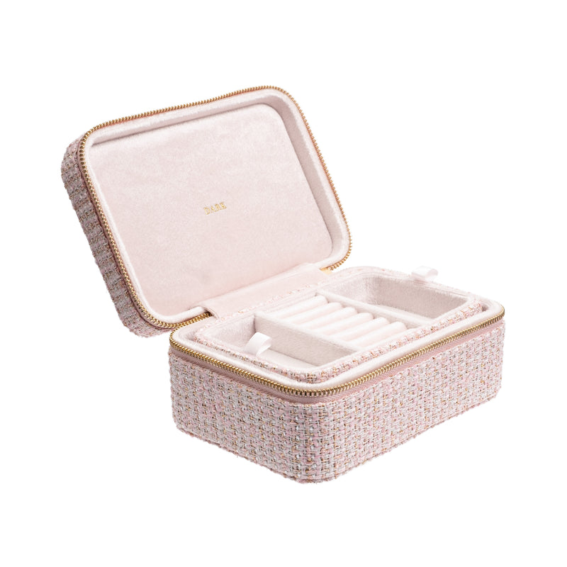 TWEED JEWELLERY BOX LIGHT ROSE