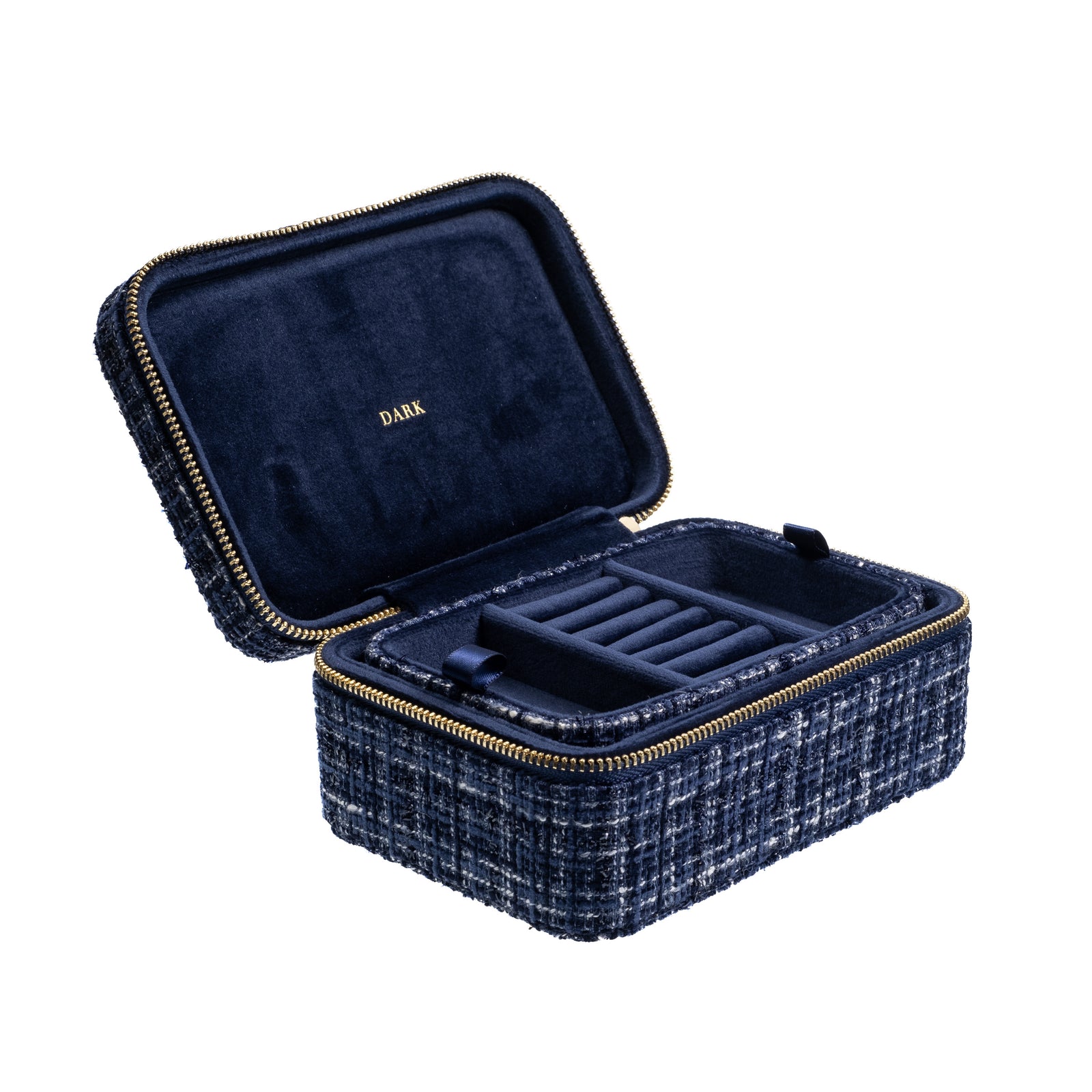 TWEED JEWELLERY BOX NAVY BLUE – DARK department