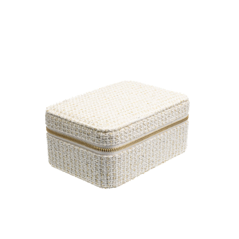 TWEED JEWELLERY BOX OFF WHITE W/GOLD