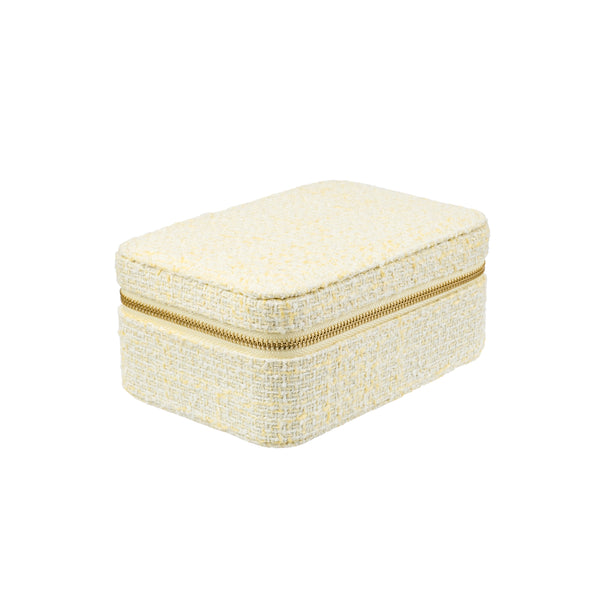 TWEED JEWELLERY BOX PALE YELLOW