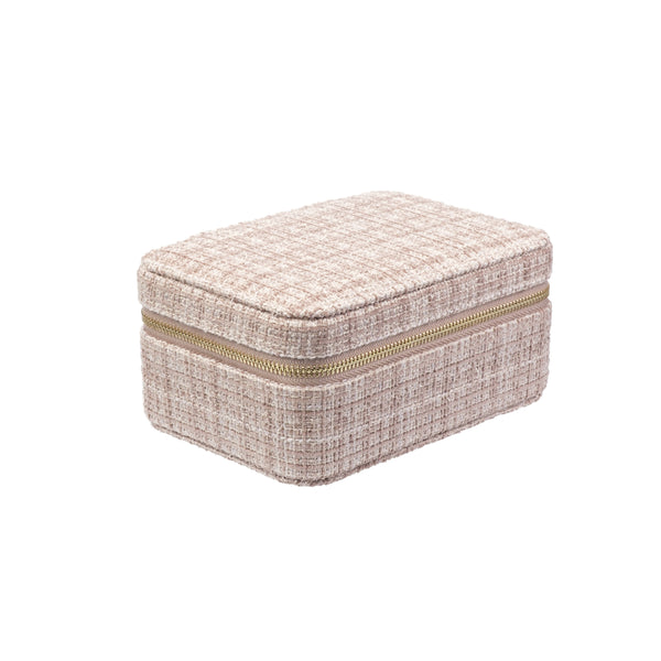 TWEED JEWELLERY BOX WARM TAUPE