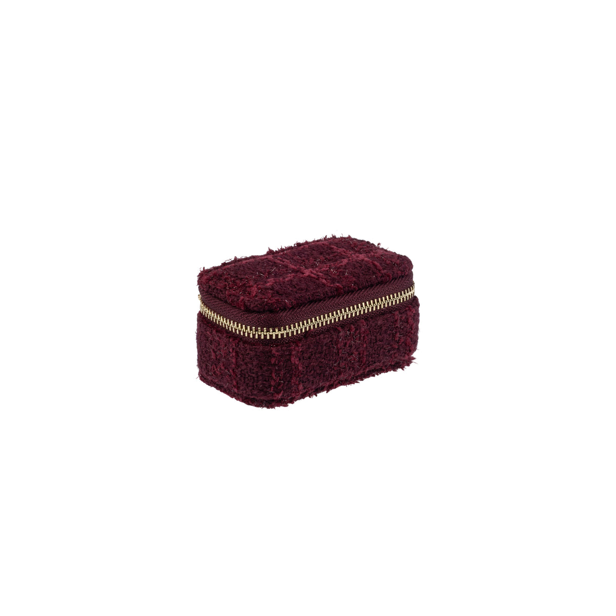 TWEED JEWELLERY BOX MICRO BORDEAUX
