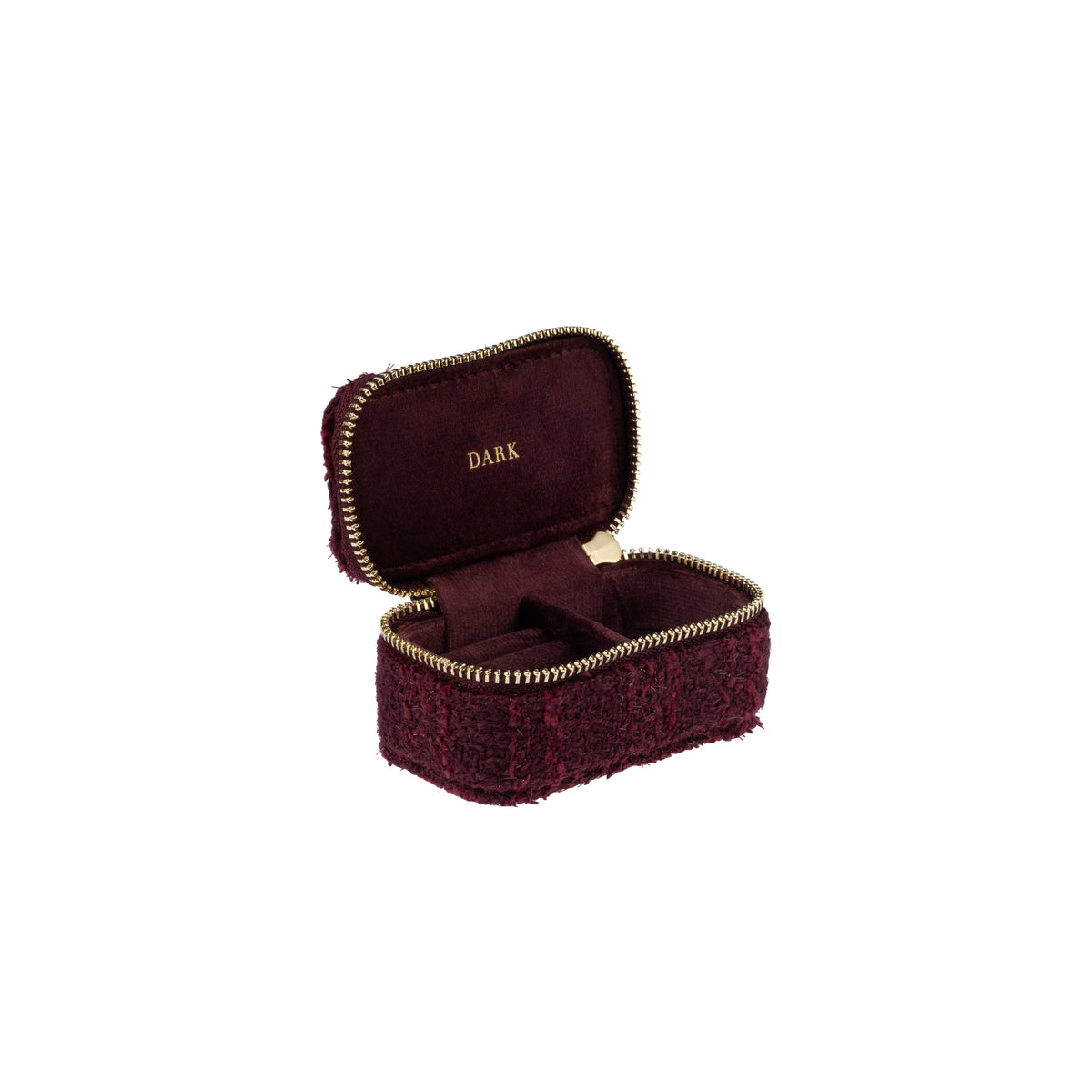 TWEED JEWELLERY BOX MICRO BORDEAUX