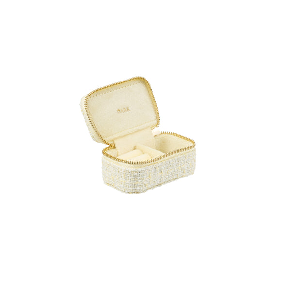 TWEED JEWELLERY BOX MICRO PALE YELLOW