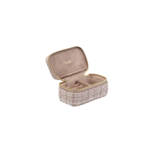 TWEED JEWELLERY BOX MICRO WARM TAUPE