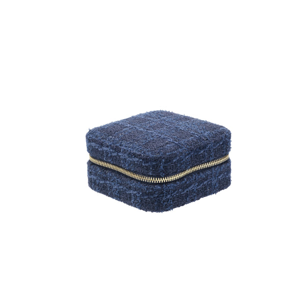 TWEED JEWELLERY BOX MINI DARK NAVY BLUE