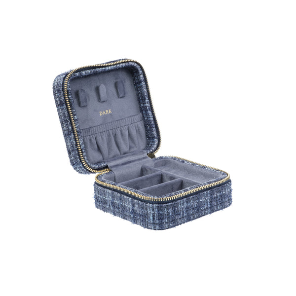 TWEED JEWELLERY BOX MINI GRISALLE BLUE