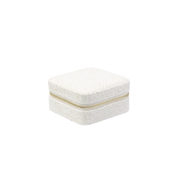 TWEED JEWELLERY BOX MINI OFF WHITE W/SAND