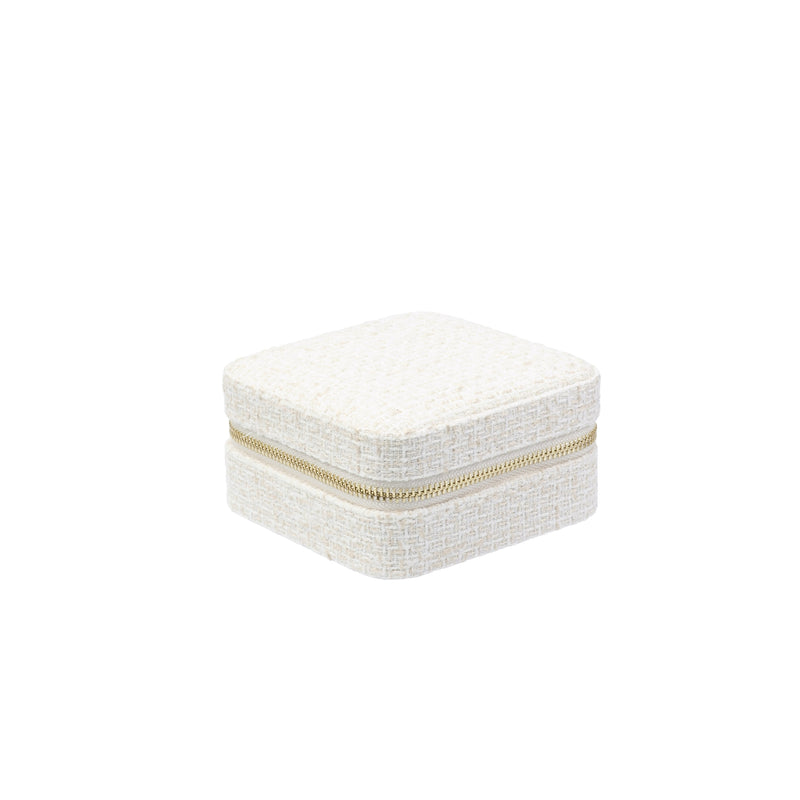 TWEED JEWELLERY BOX MINI OFF WHITE W/SAND