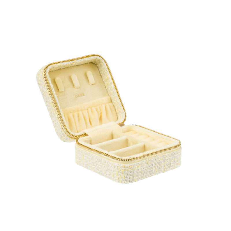 TWEED JEWELLERY BOX MINI PALE YELLOW