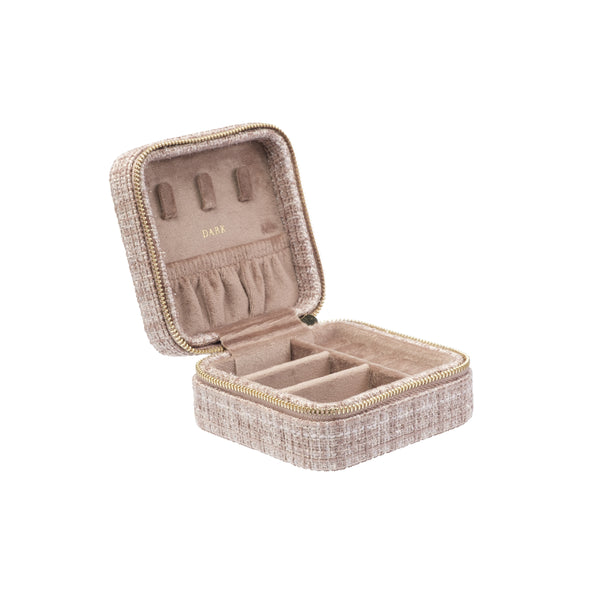 TWEED JEWELLERY BOX MINI WARM TAUPE