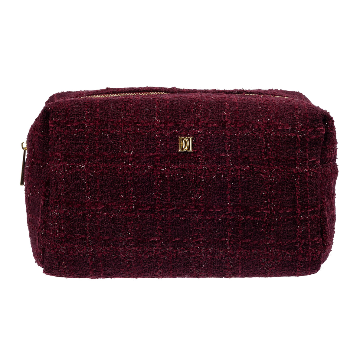 TWEED MAKE-UP POUCH LARGE BORDEAUX