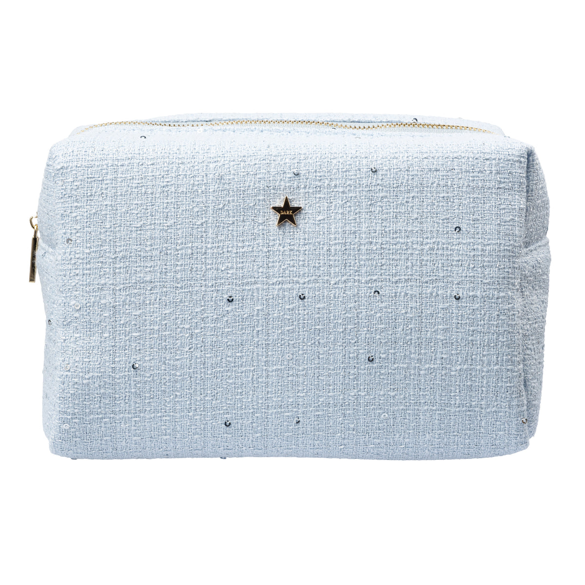 TWEED MAKE-UP POUCH LARGE COOL BABY BLUE