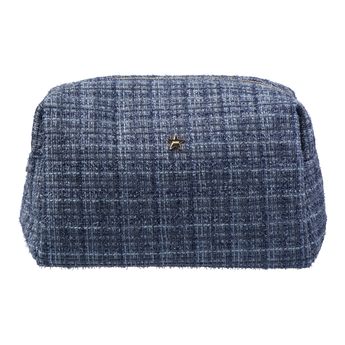 TWEED MAKE-UP POUCH LARGE GRISALLE BLUE