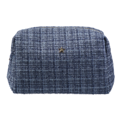 TWEED MAKE-UP POUCH LARGE GRISALLE BLUE