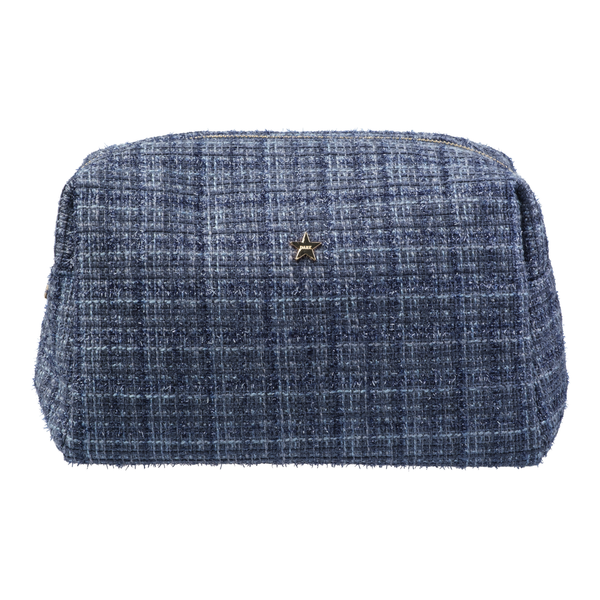 TWEED MAKE-UP POUCH LARGE GRISALLE BLUE